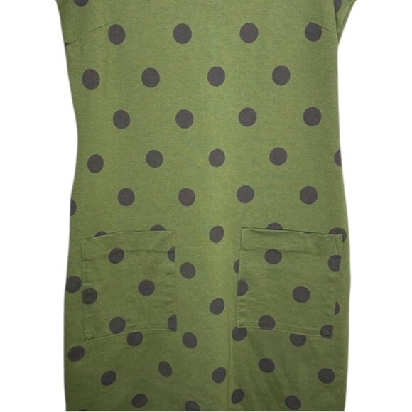 Boden WH278 Joyful Jersey Short Sleeved Polka Dot Dress - Olive/Black - 6L - Picture 6 of 8